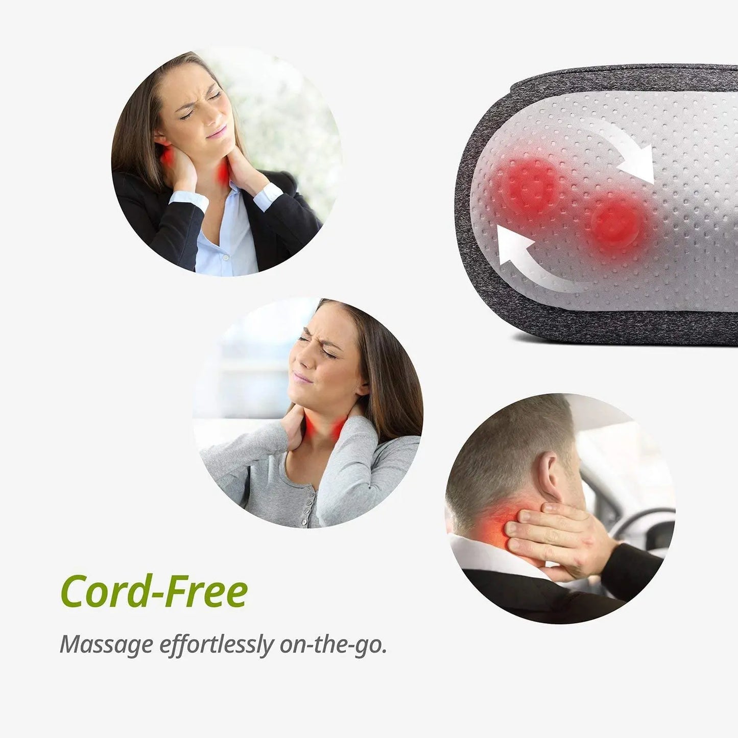 Cordless Neck Back Massager Pillow