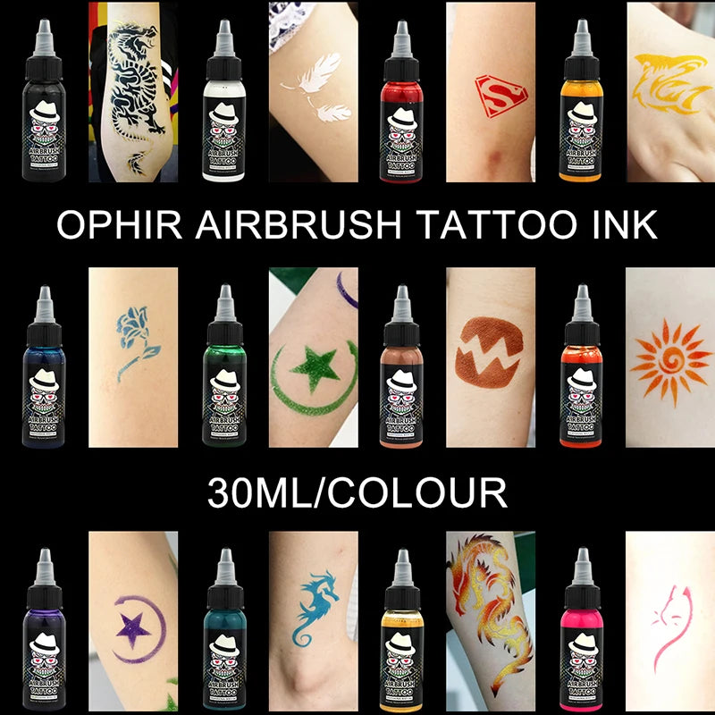 12 Color Tattoo Inks W/ Color Wheel Pigment_TA053+AC128