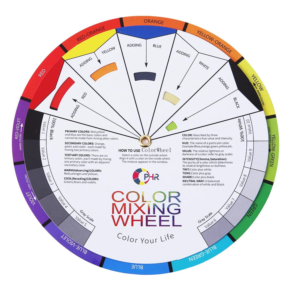 12 Color Tattoo Inks W/ Color Wheel Pigment_TA053+AC128