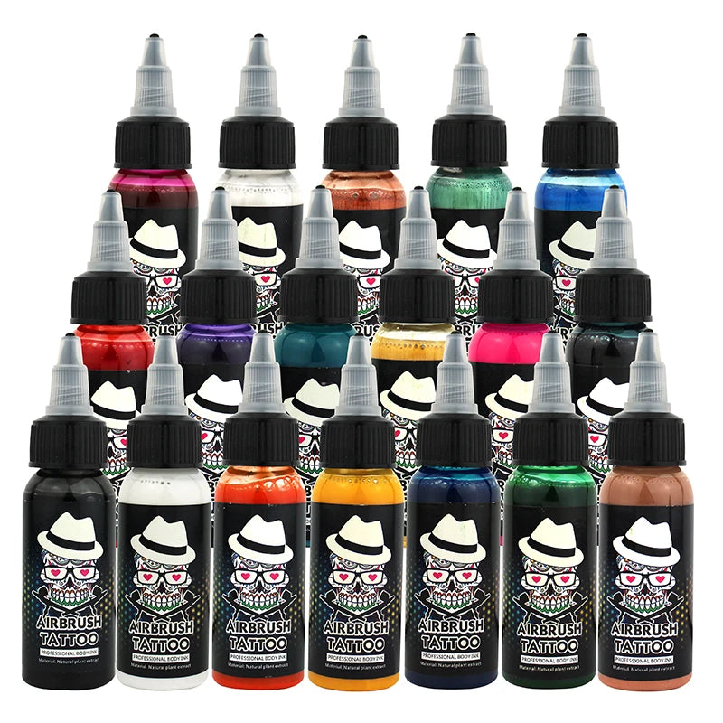 12 Color Tattoo Inks W/ Color Wheel Pigment_TA053+AC128