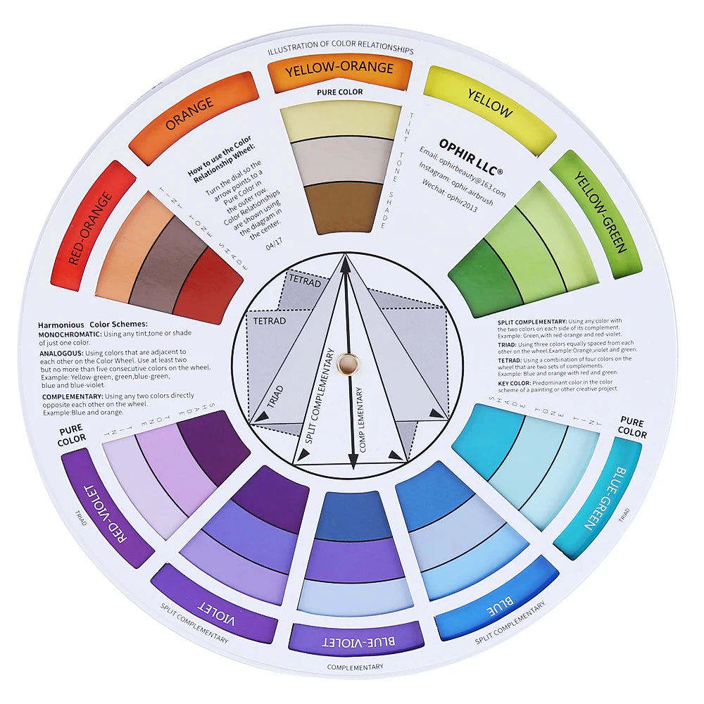 12 Color Tattoo Inks W/ Color Wheel Pigment_TA053+AC128