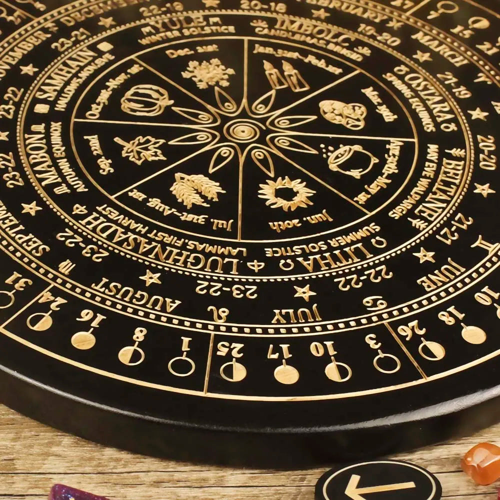 Altar Board Moon Phase Calendar & Candle Holder