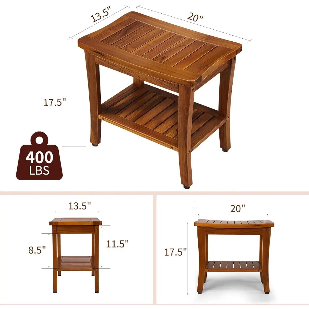 20 Inch Teak Shower Bench