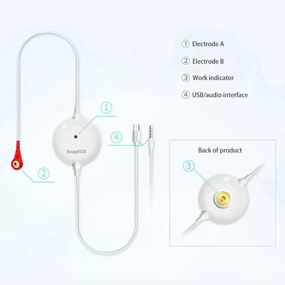 Portable Mini 24H Ambulatory Electrocardiogram Recorder
