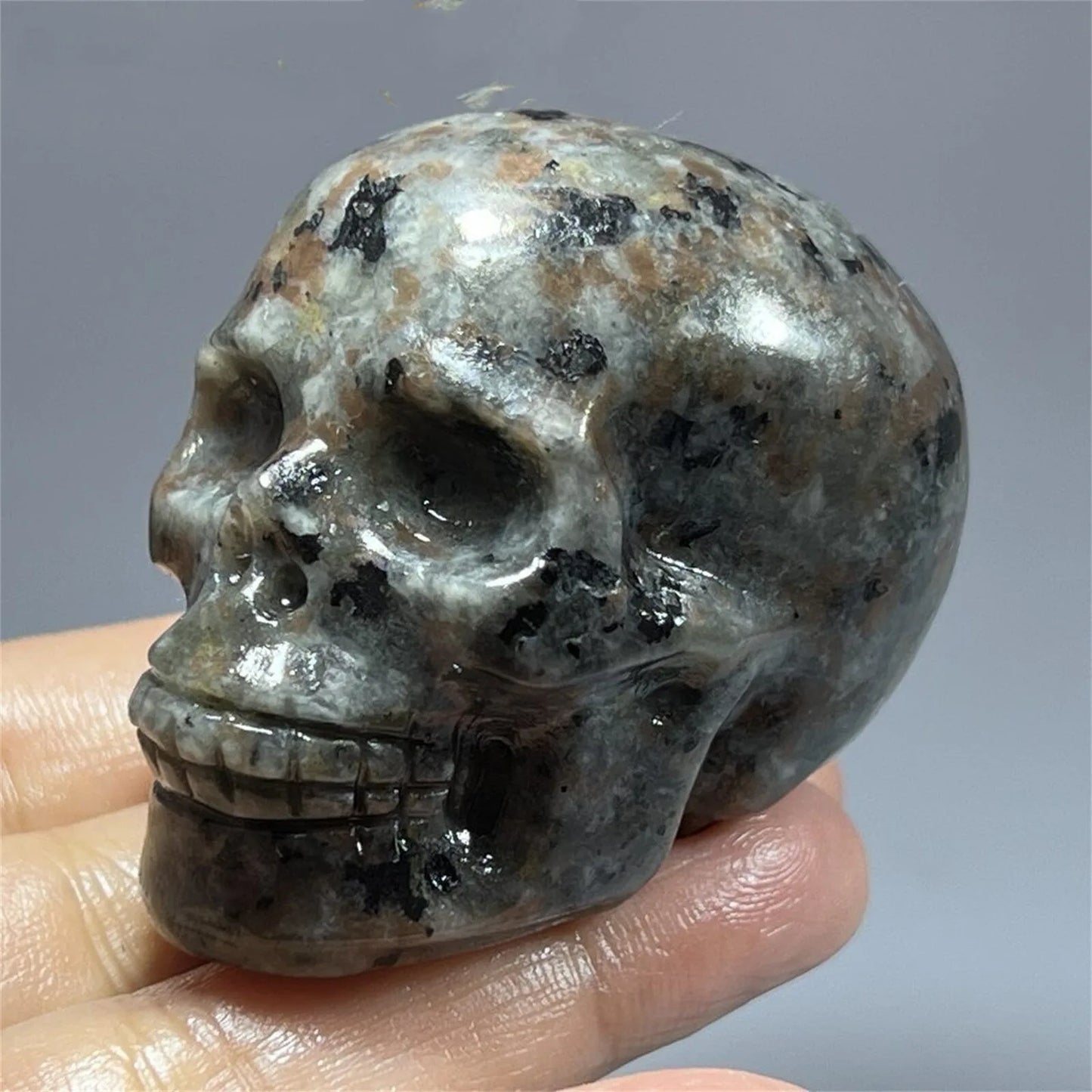 Flame Stone Skull Quartz Crystal
