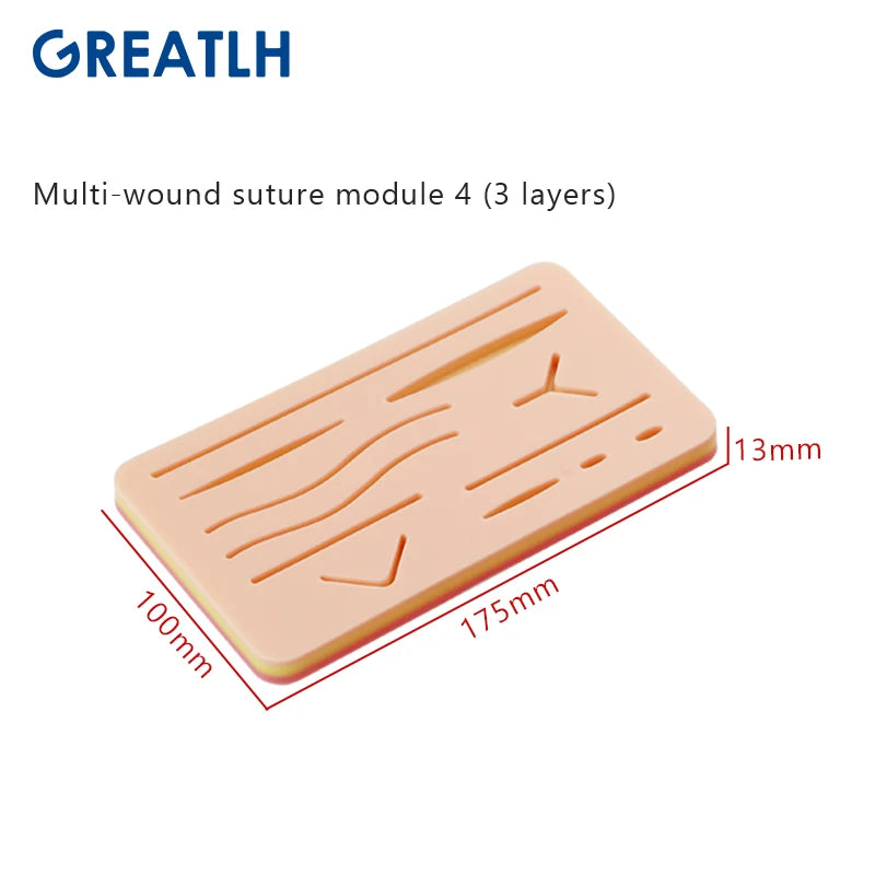 1pcs Silicone Skin Pad Suture Training Kit
