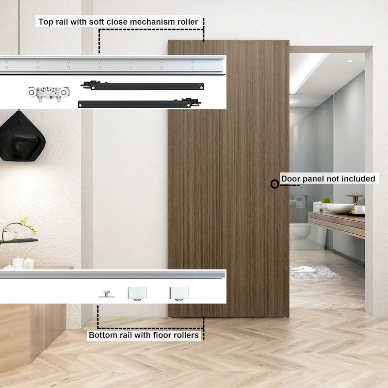 42" Hidden Sliding Barn Door Hardware Track Kit
