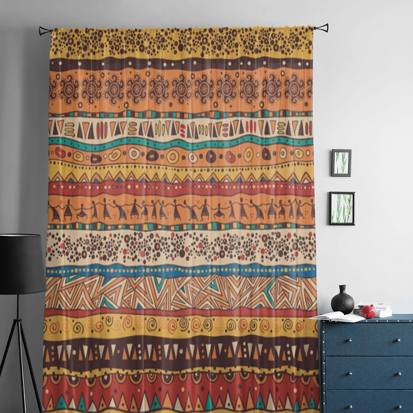 African Style Sheer Tulle Curtain Drapes