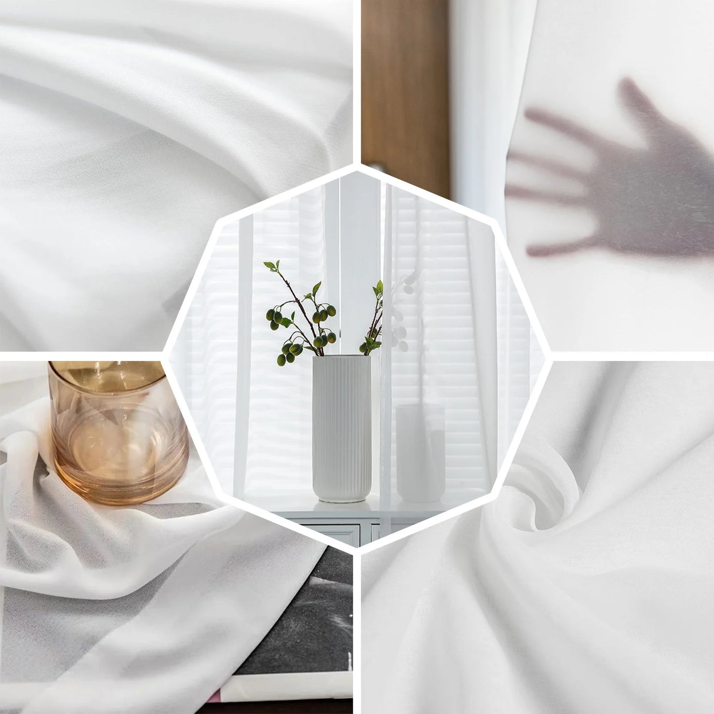 African Style Sheer Tulle Curtain Drapes