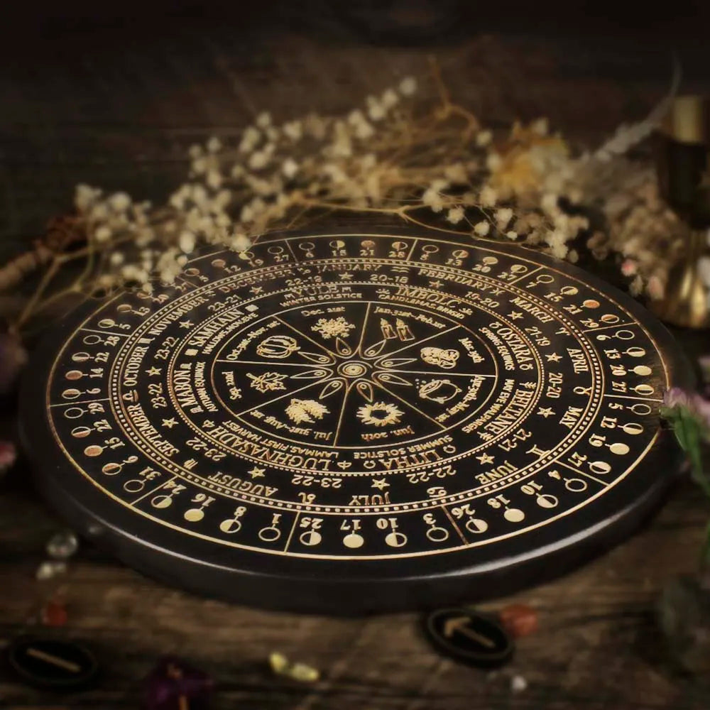 Altar Board Moon Phase Calendar & Candle Holder