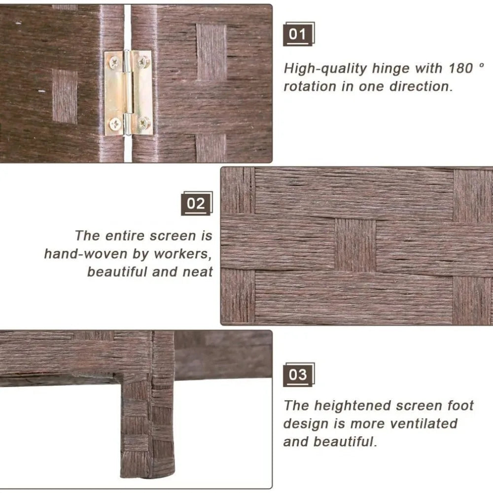 6 Panel Wood Screen Partition Room Divider