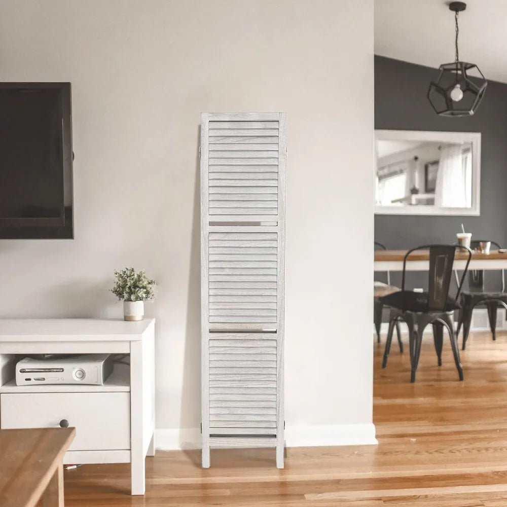 4 Panel Folding Partition Wall Dividers w/shelves