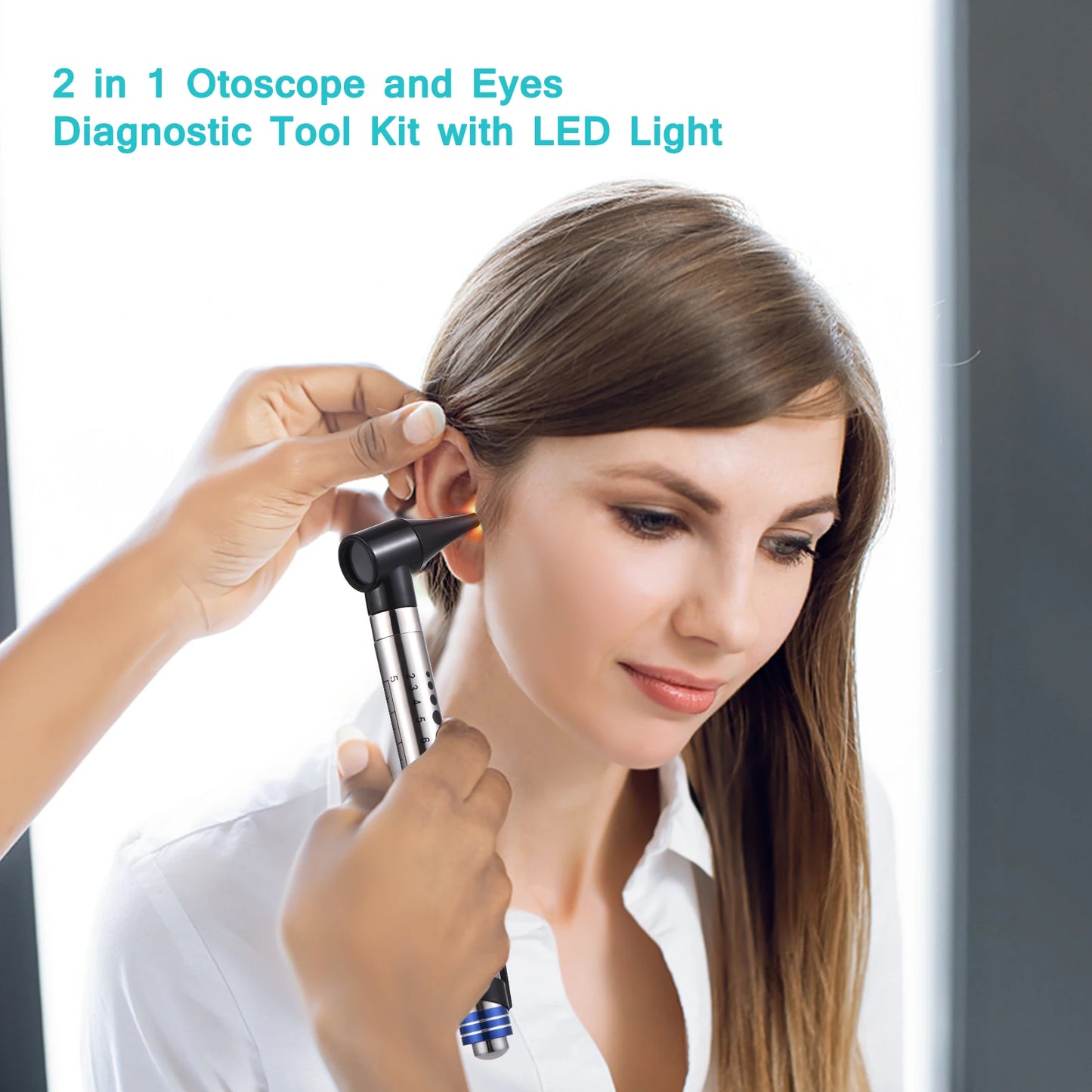2 in 1 Otoscope and Eyes Diagnostic Tool Kit