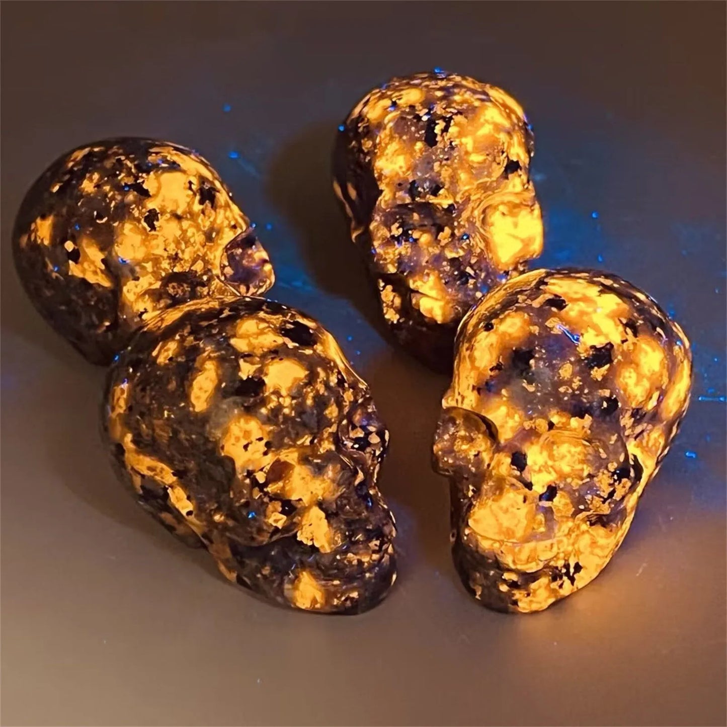 Flame Stone Skull Quartz Crystal