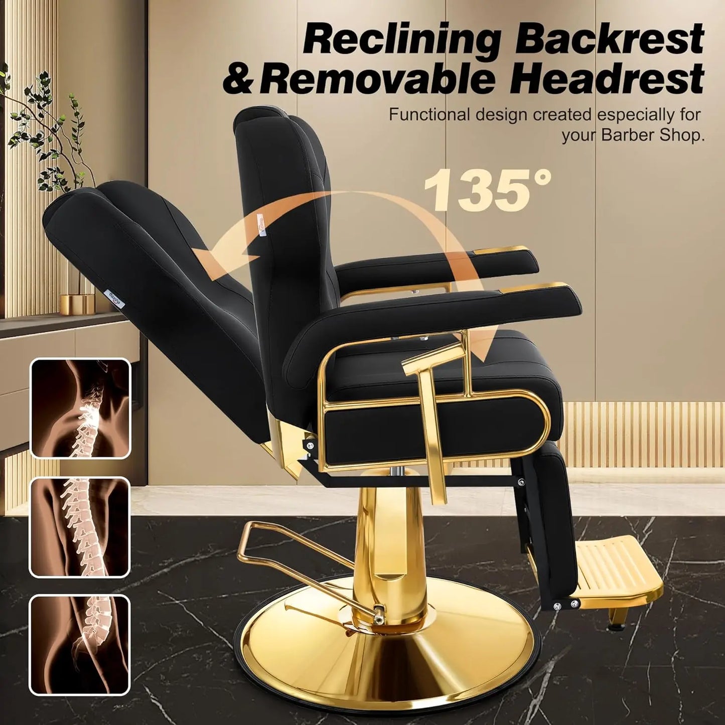 Professional Reclining Salon Chair