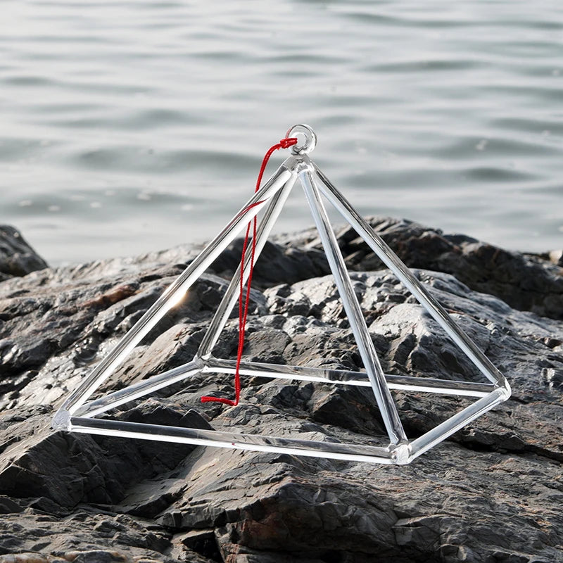 3-6 Inch Quartz Pyramid Yoga Meditation Tripod Chakra Healing
