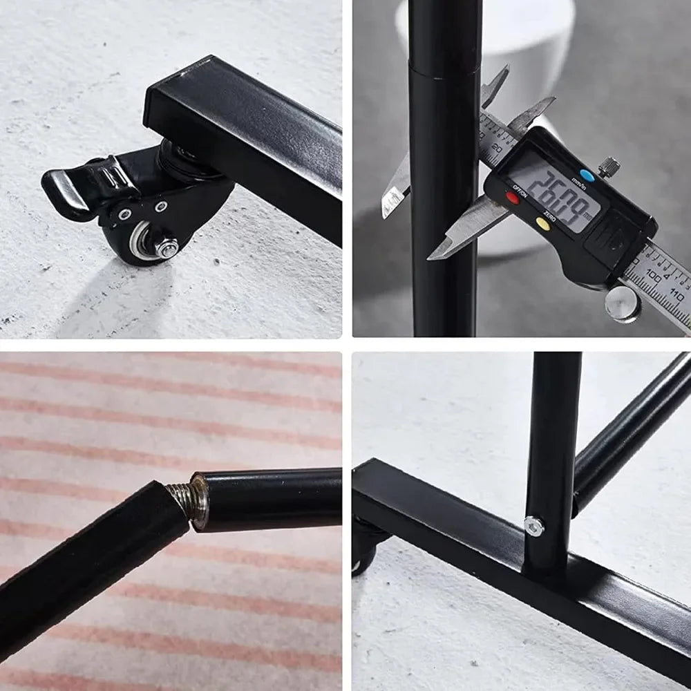 Rolling Black Metal Folding Screen Separator/Divider