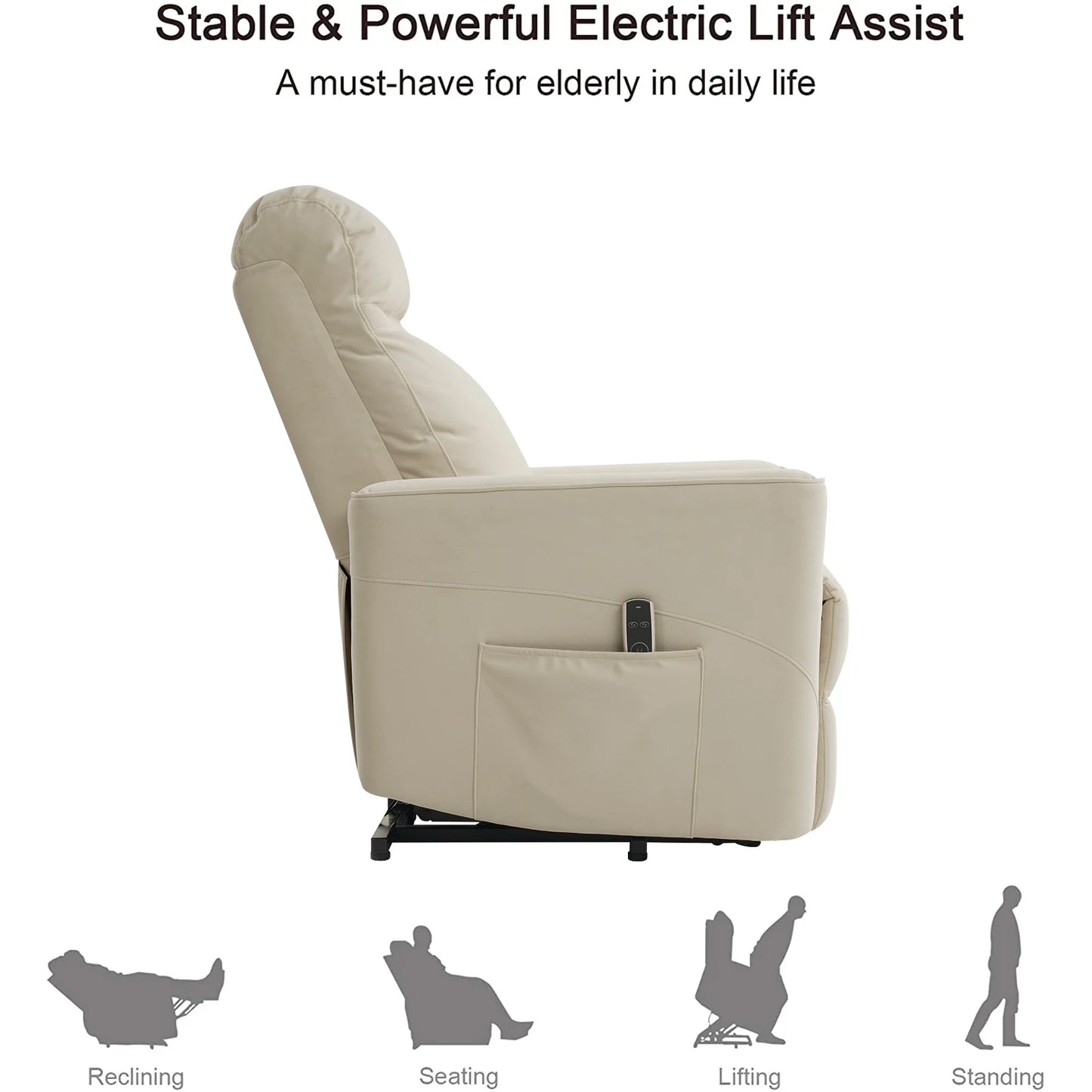 Massage Recliner w/ Powerful electric lift assist