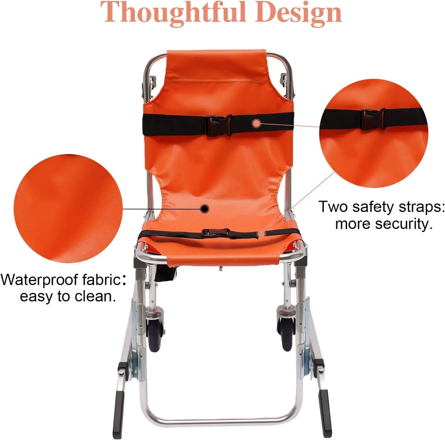 EMS 2-Wheel Lift transport Wheelchair