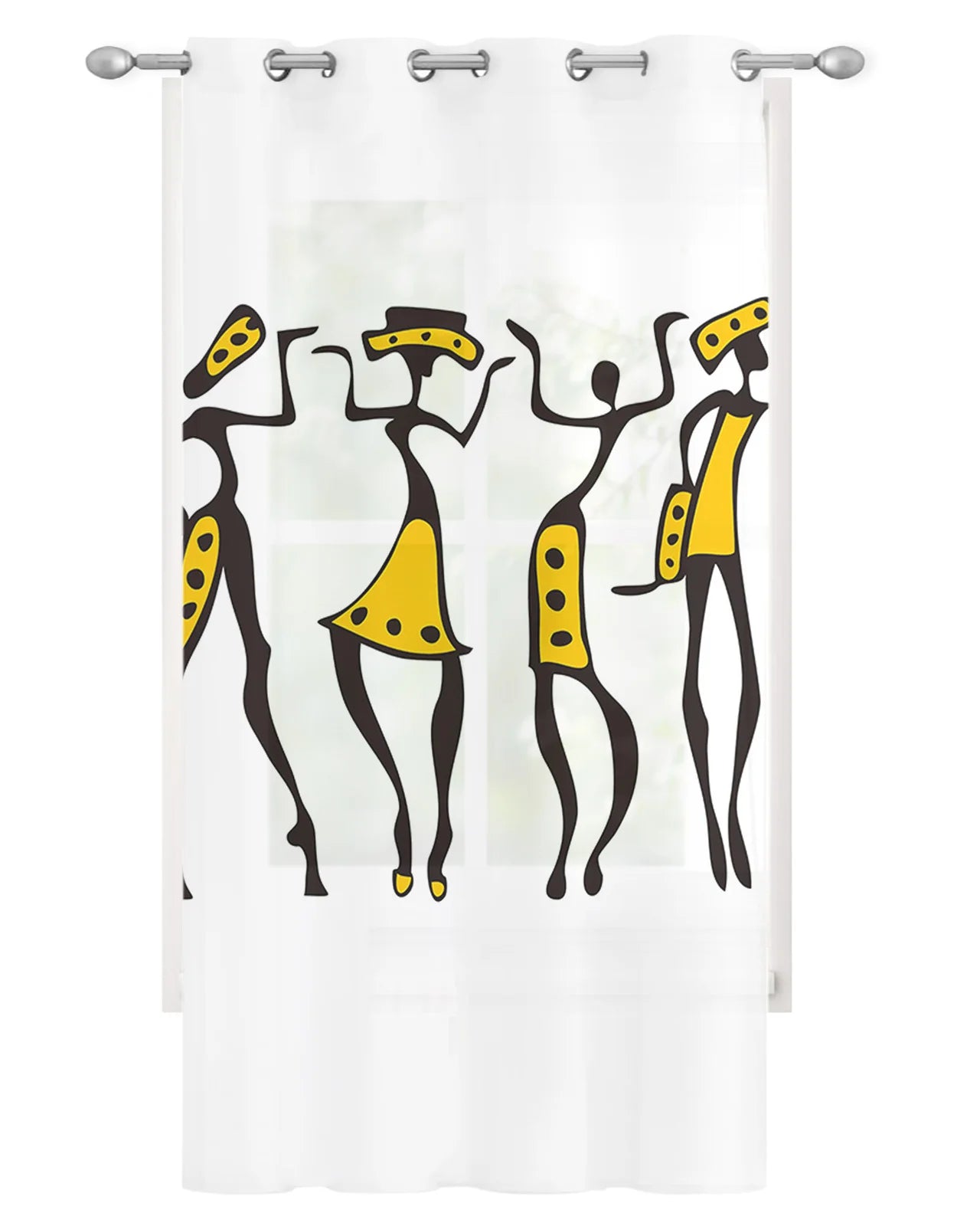 African Women Dance Curtain Tulle Drapes