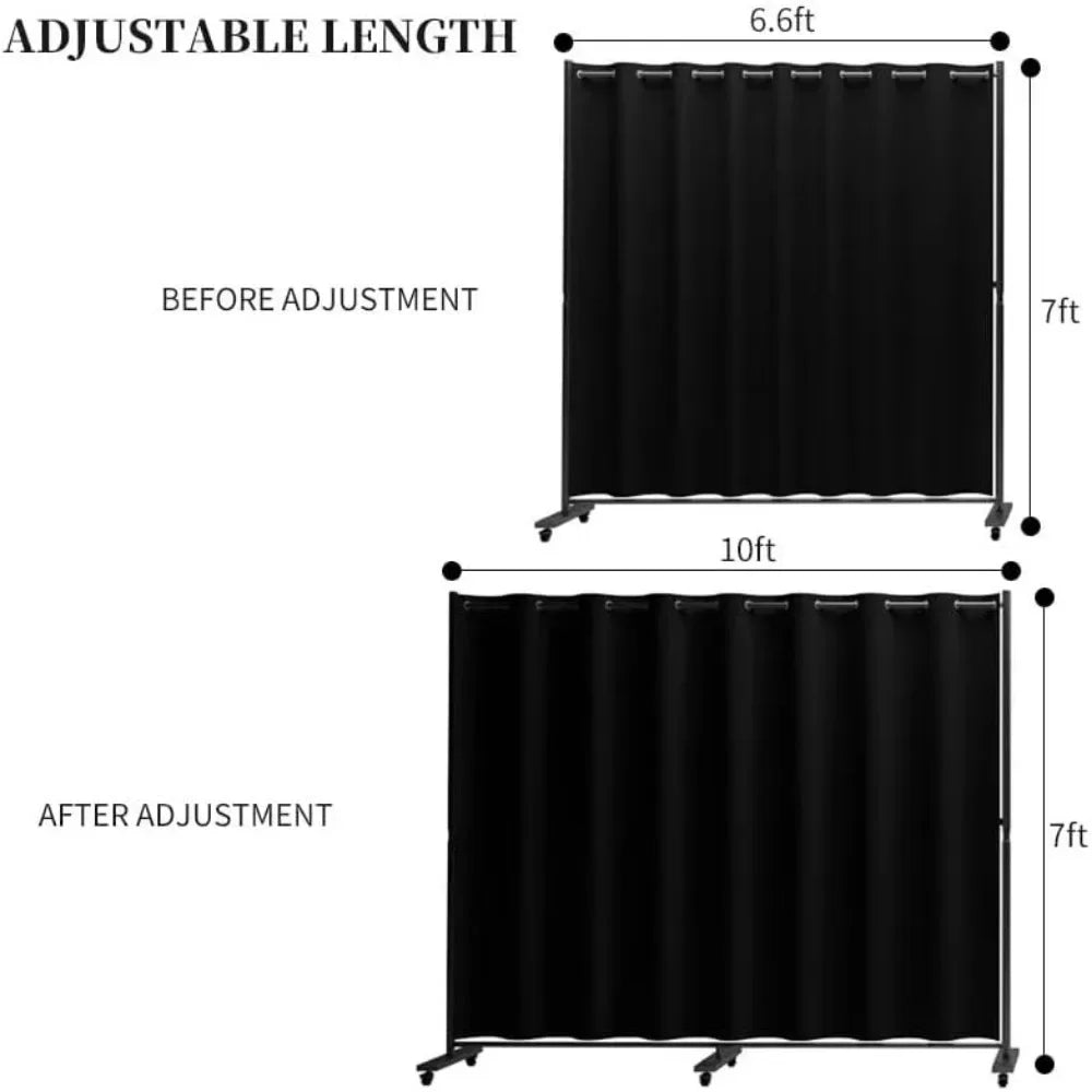 Rolling Black Metal Folding Screen Separator/Divider