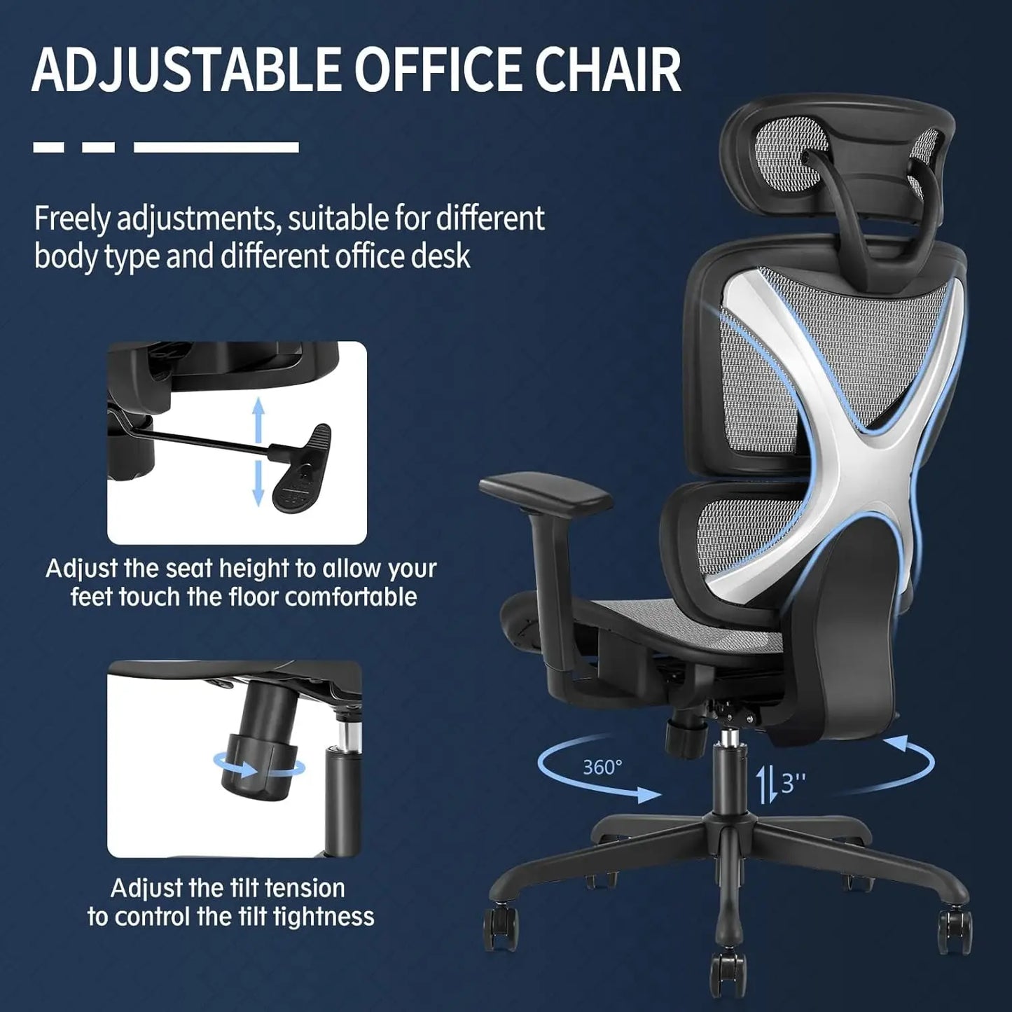 Ergonomic Office Chair with Lumbar Support