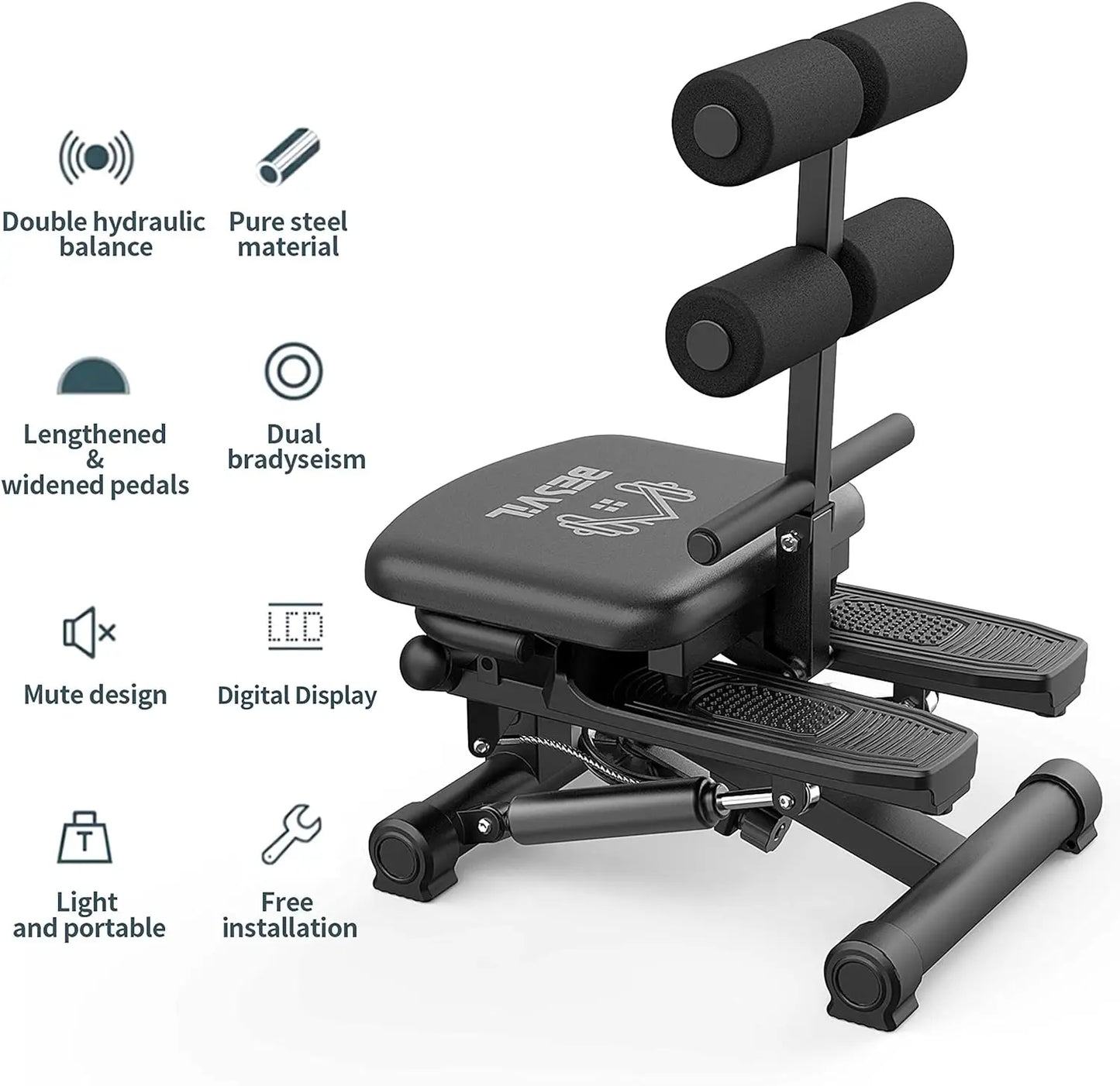 Stair Stepper Machine W/Resistance Bands