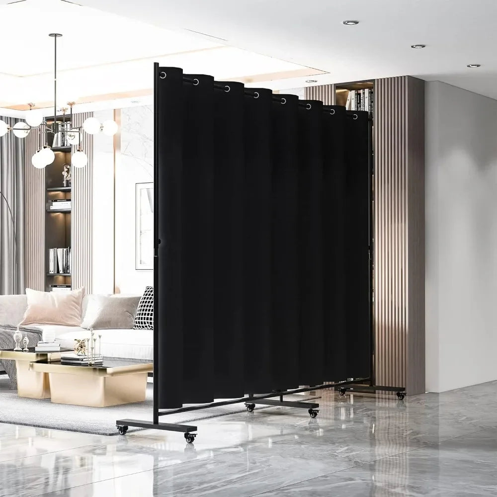 Rolling Black Metal Folding Screen Separator/Divider