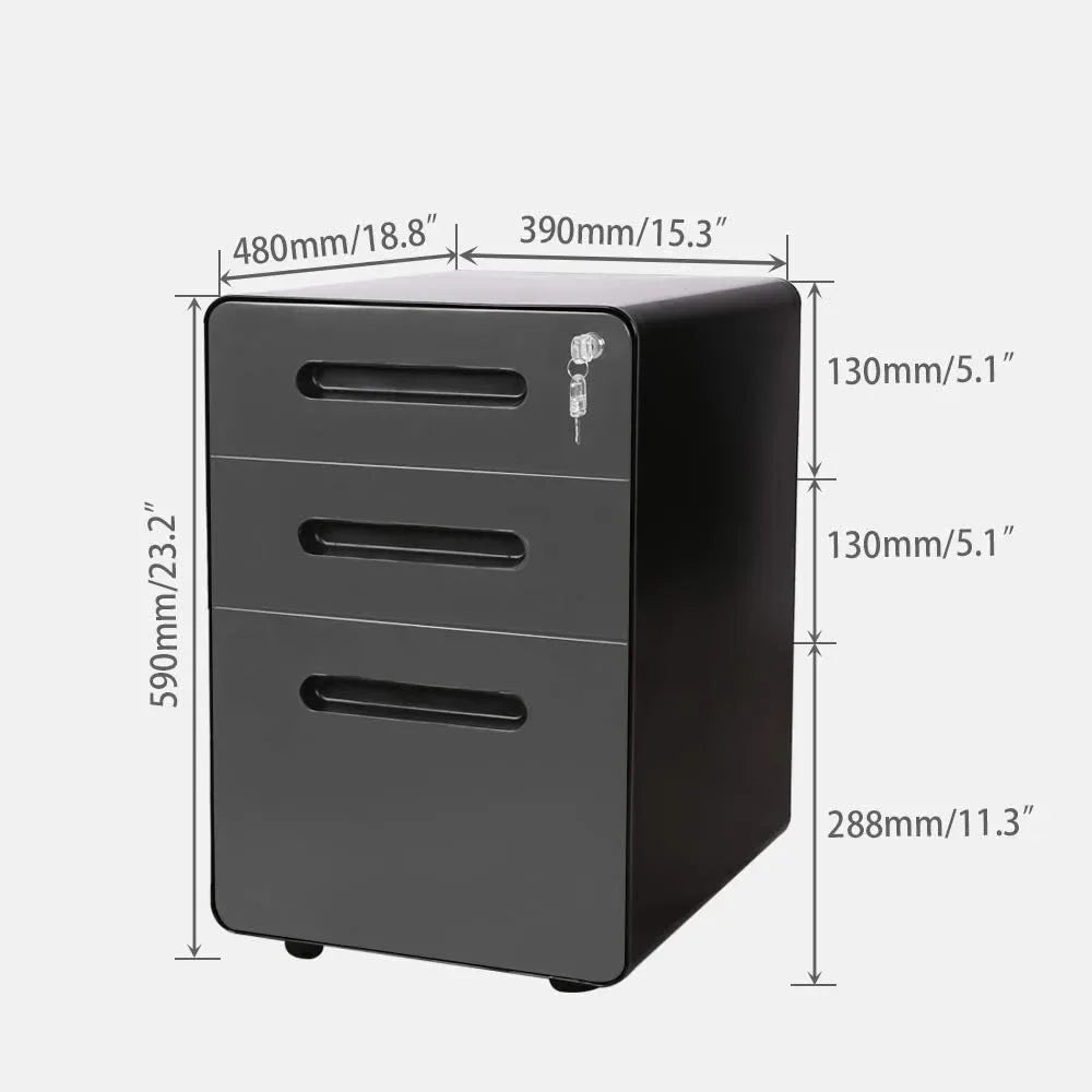3-Drawer Filing Cabinet