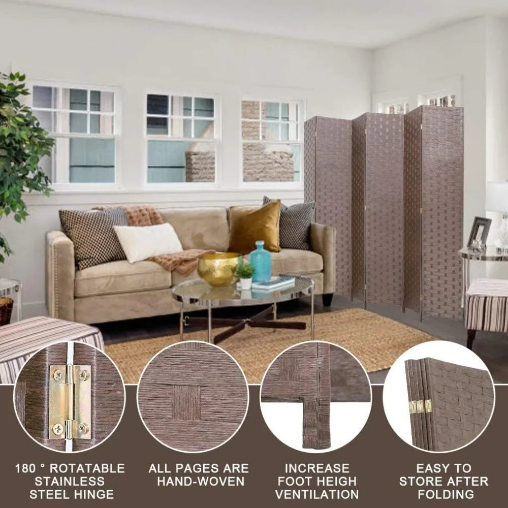 6 Panel Wood Screen Partition Room Divider