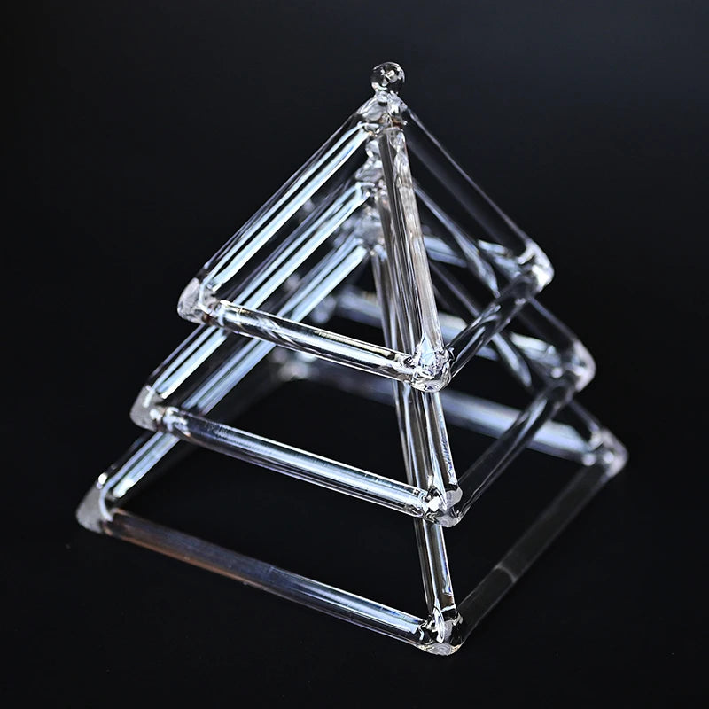 3-6 Inch Quartz Pyramid Yoga Meditation Tripod Chakra Healing