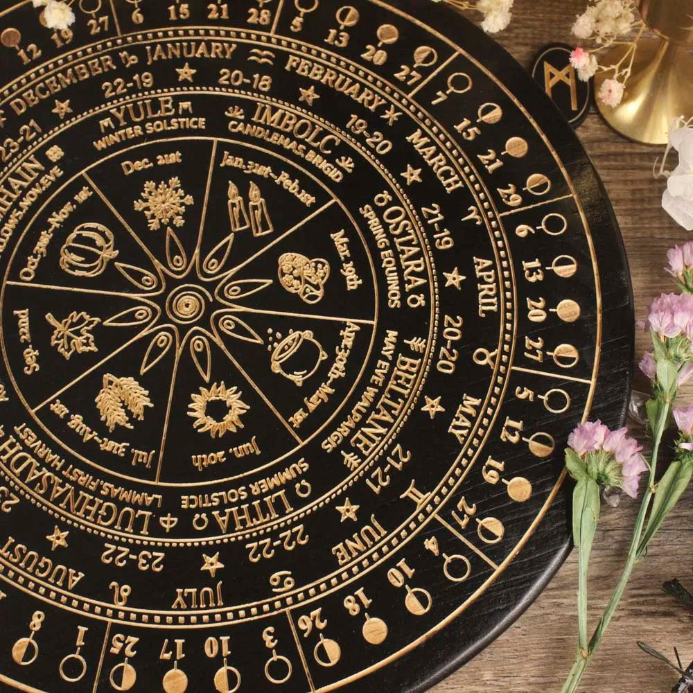 Altar Board Moon Phase Calendar & Candle Holder