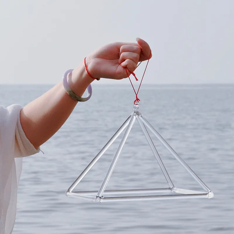 3-6 Inch Quartz Pyramid Yoga Meditation Tripod Chakra Healing