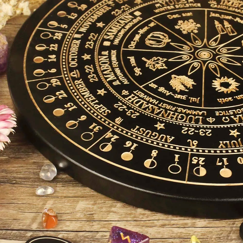 Altar Board Moon Phase Calendar & Candle Holder