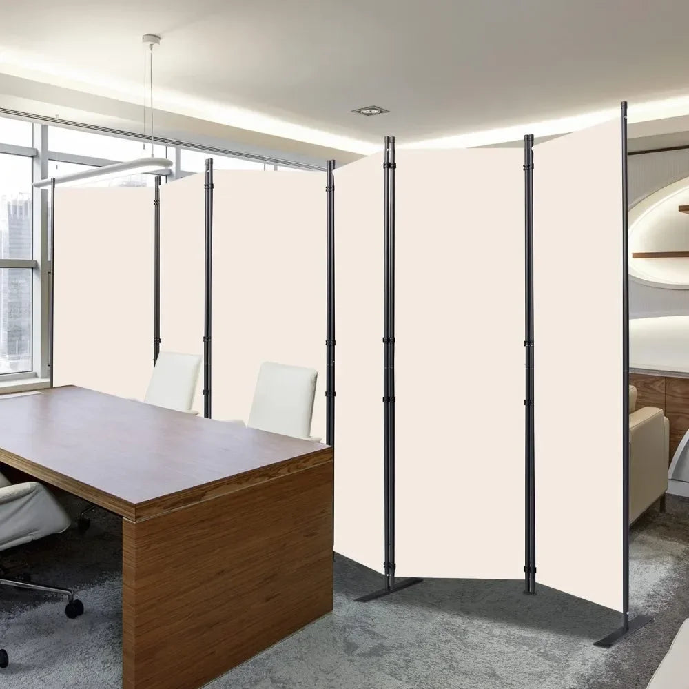 6 Panel Folding Room Divider W/Wider Support Feet