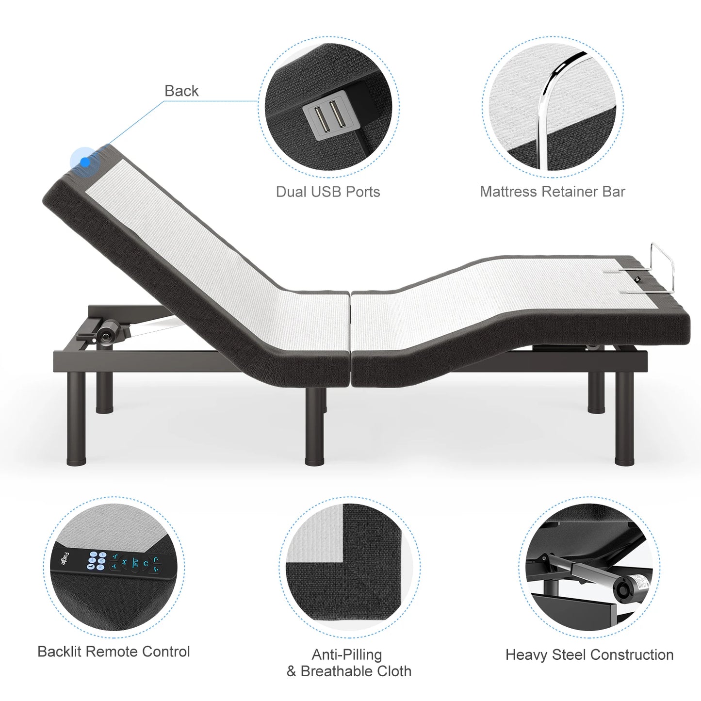 XL Size Bed Base Frame for Stress Management