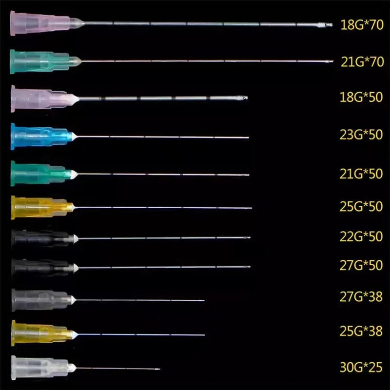 Blunt Tip Cannula Needle For Filler Injection 18G 21G 22G 23G 25G 27G 30G,2pcs/pack*10