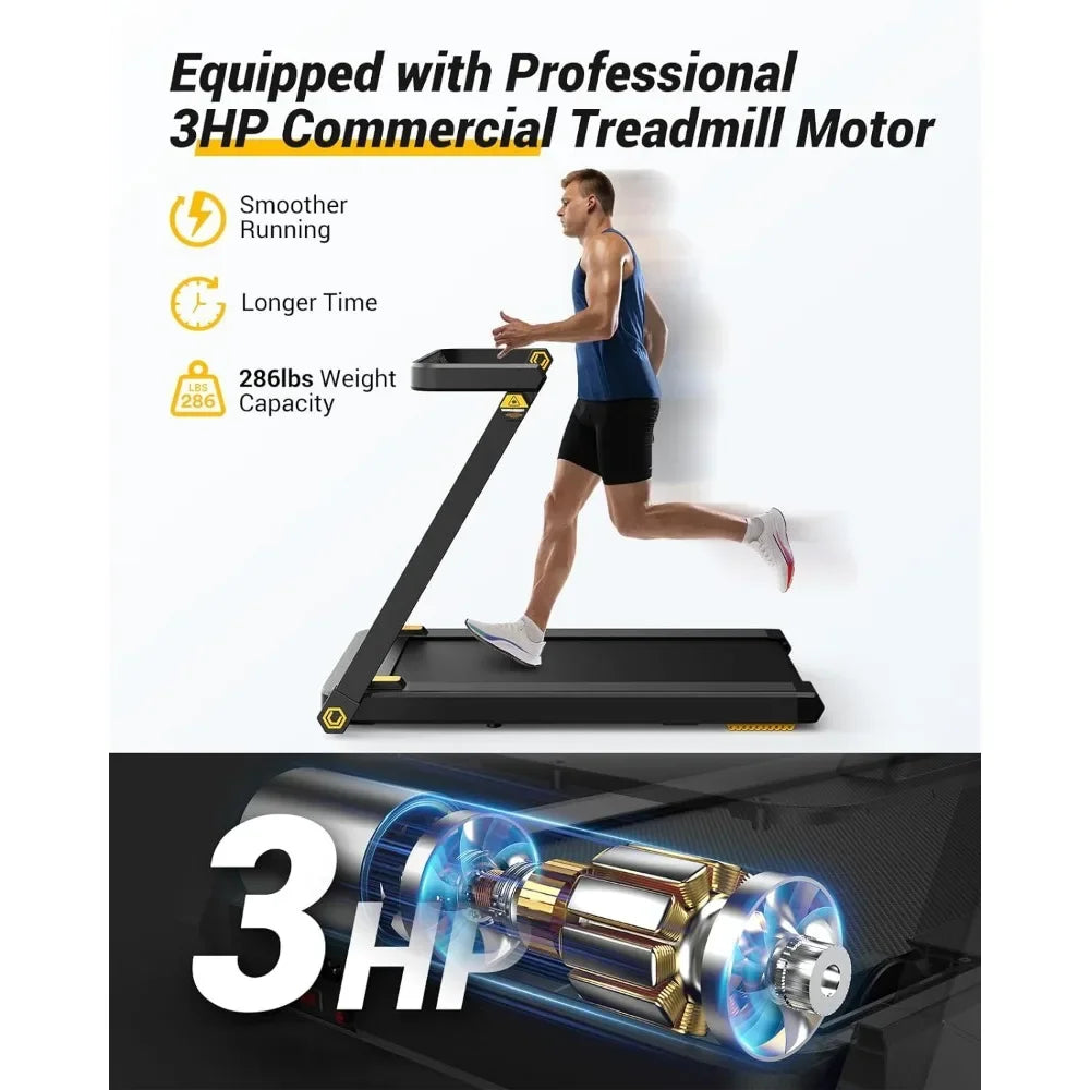 3 in 1 Foldable Treadmill w/ Removable Desk,