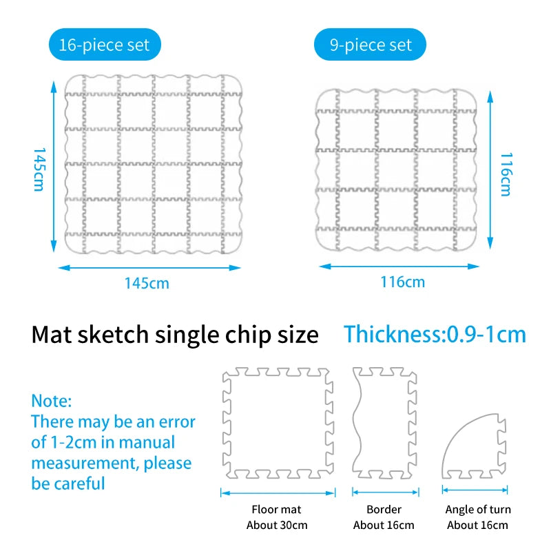 9/16 Pcs Floor Mat Puzzle For Children