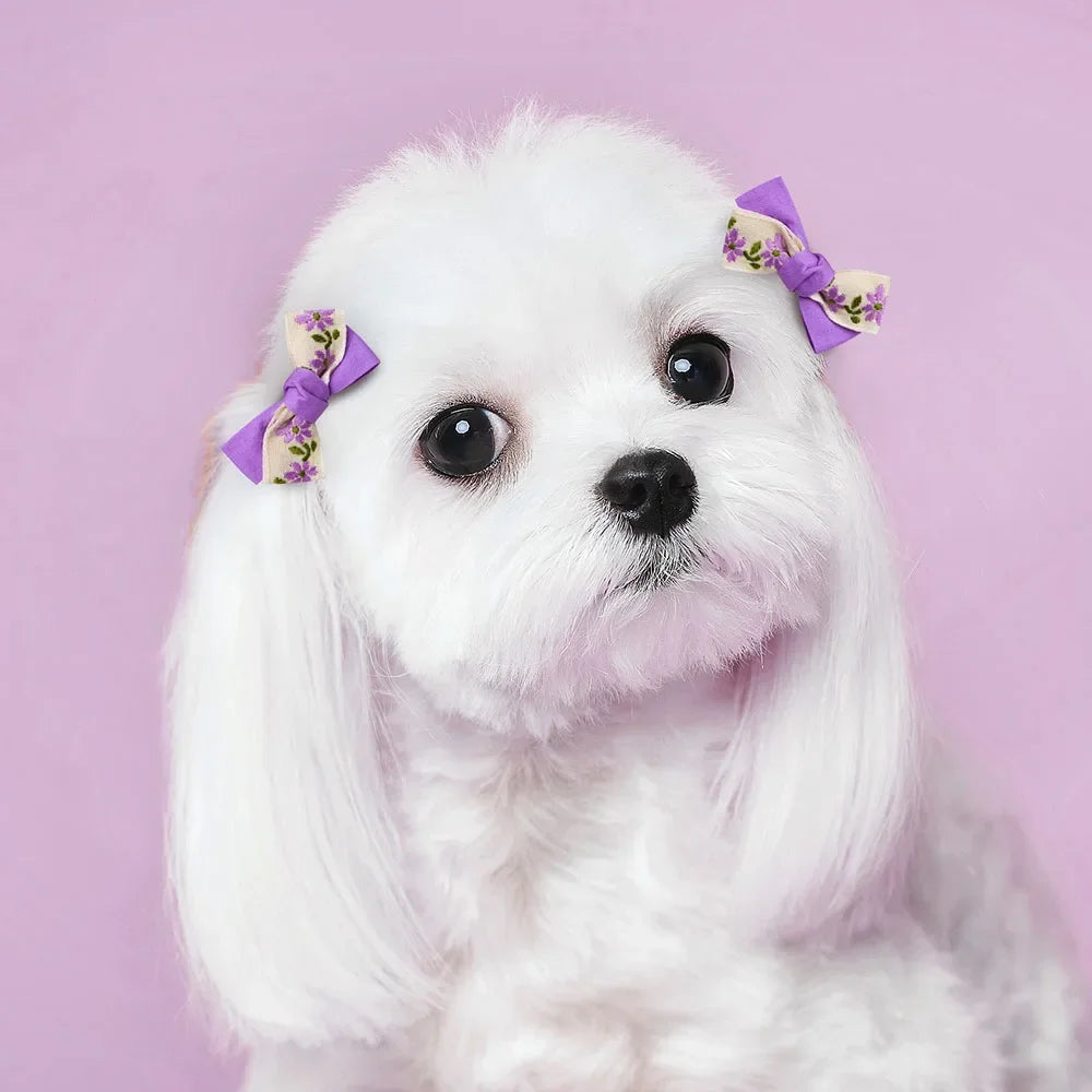 100PCS Cute Pet Hair Bows