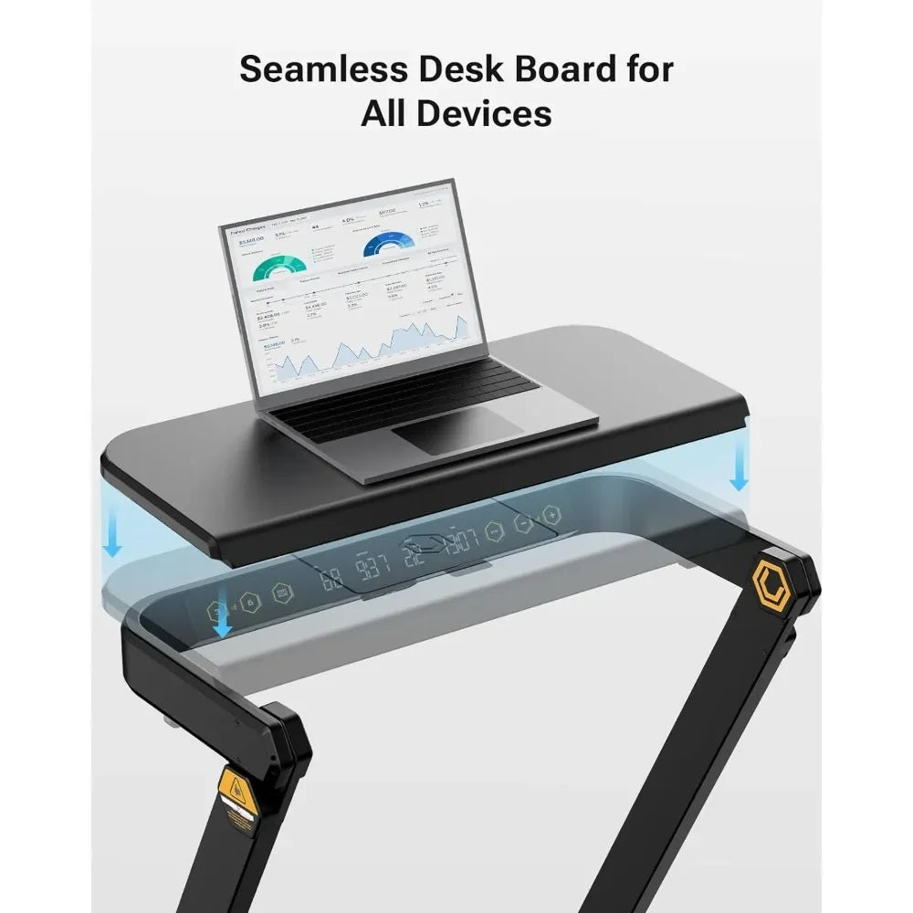 3 in 1 Foldable Treadmill w/ Removable Desk,