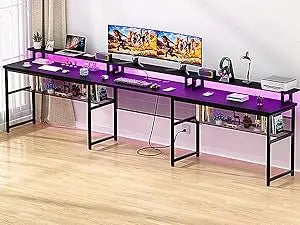 U Shaped Desks W/ LED Strip & Power Outlets