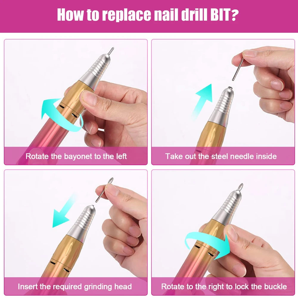 Rechargeable Nail Drill Electric File 45000RMP